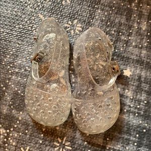 Old navy clear glitter jellies.